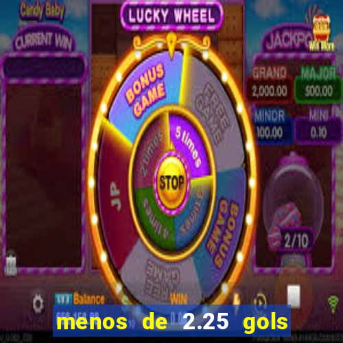 menos de 2.25 gols o que significa